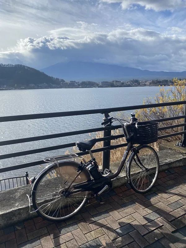 Fietsen Kawaguchiko Fuji meren